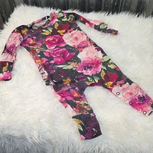 Posh Peanut Floral Bodysuit - Pink and Purple